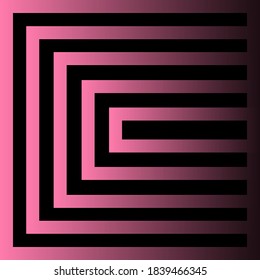 Black dark background with purple violet frame and rectangles, pattern. Vector graphics.
