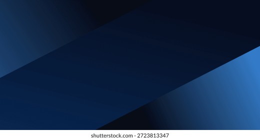 Schwarz, dunkelblauer abstrakter Hintergrund. Geometrisch. Streifen Dreieck Ecke diagonal 3d. Farbverlauf. Licht, Schatten.