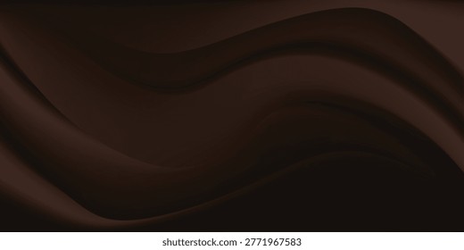 Black dark brown orange gold abstract luxury background. Silk satin fabric. Gradient ombre color. Curtain drapery fold line. Chocolate shade. Shiny glow glitter light. Design. Wide banner. Panoramic.