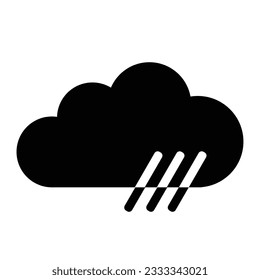 Black dark cloud and rain icon