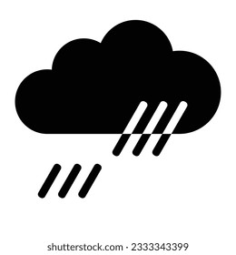 Icono negro de la nube y la lluvia