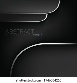 Black dark curve vector background with space for design