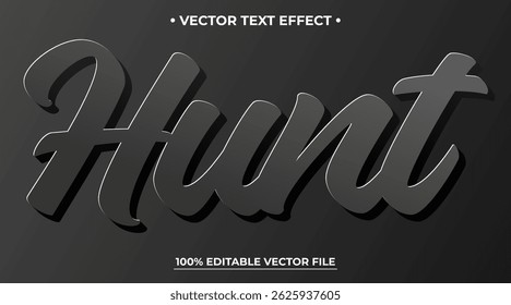 Efeito de texto vetorial editável preto escuro adequado para o tema noite escura