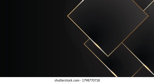 Black dark elegant seamless pattern in retro style with a little gold line. Can be used for premium royal party. Luxury poster template with vintage leather texture. Background for invitation card