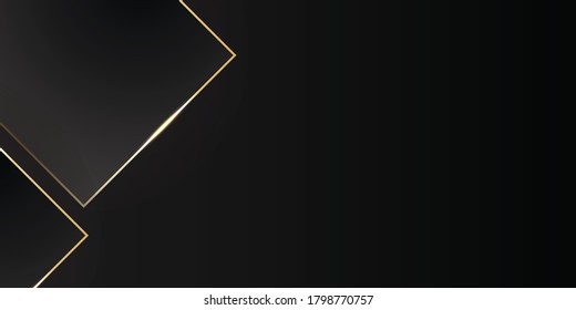 Black dark elegant seamless pattern in retro style with a little gold line. Can be used for premium royal party. Luxury poster template with vintage leather texture. Background for invitation card