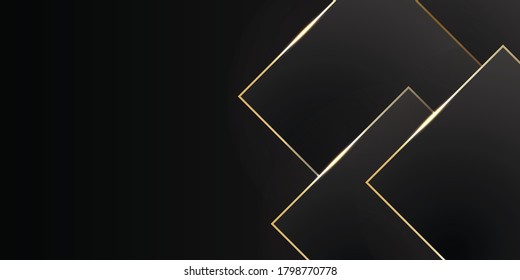 Black dark elegant seamless pattern in retro style with a little gold line. Can be used for premium royal party. Luxury poster template with vintage leather texture. Background for invitation card