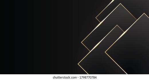 Negro oscuro y elegante patrón sin costura en estilo retro con una pequeña línea dorada. Se puede usar para la fiesta real premium. Plantilla de póster de lujo con textura de cuero vintage. Fondo de la tarjeta de invitación