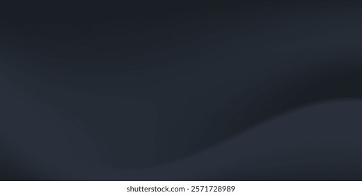 Black dark gray blue abstract elegant background. Drapery. Curtain. Fabric material. Soft folds. Wave stripe line. Gradient. vector background illustration eps10
