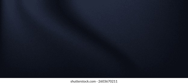 Black dark gray blue abstract elegant background. Drapery. Curtain. Fabric material. Soft folds. Wave stripe line. Gradient.