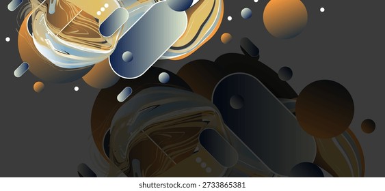 Negro gris oscuro diseño geométrico fondo oscuro abstracto brillante color dorado líneas de lujo Plantilla premium