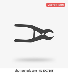 Black or Dark Gray Pliers vector icon on white background