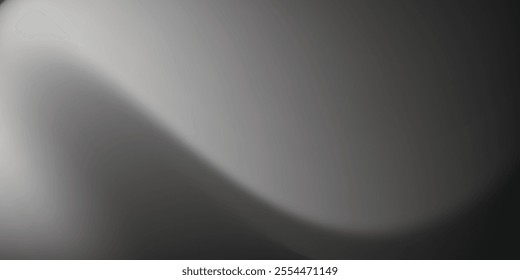 Black dark gray silver white wave abstract background for design. Light wave, wavy line. Ombre gradient.