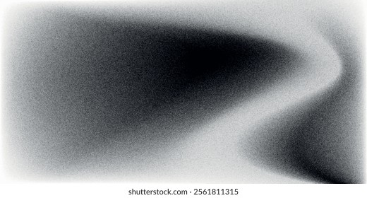 Black dark gray silver white wave abstract background for design. Light wave, wavy line. Ombre gradient. Noise rough grungy grain brushed metal metallic effect.eps10	