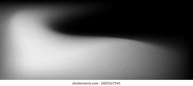 Black dark gray silver white wave abstract background for design. Light wave, wavy line. Ombre gradient. Noise rough grungy grain brushed metal metallic effect.