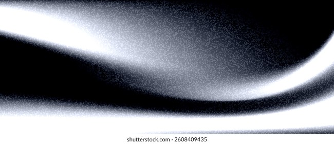 Black dark gray silver white wave abstract background for design. Light wave, wavy line. Ombre gradient. Noise rough grungy grain brushed metal metallic