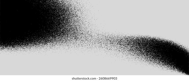 Black dark gray silver white wave abstract background for design. Light wave, wavy line. Ombre gradient. Noise rough grungy grain brushed metal metallic effect.eps10