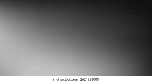 Fondo abstracto de la onda blanca de plata gris oscuro negro para el diseño. Onda ligera, línea ondulada. Gradiente de Ombre. Ruido áspero grano grungy cepillado metal efecto metálico. Vector eps10