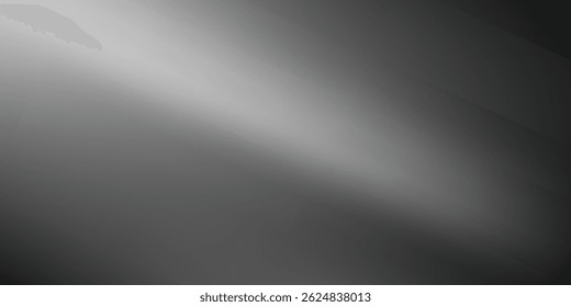 Fondo abstracto de la onda blanca de plata gris oscuro negro para el diseño. Onda ligera, línea ondulada. Gradiente de Ombre. Ruido áspero grano grungy cepillado metal efecto metálico. Vector eps10