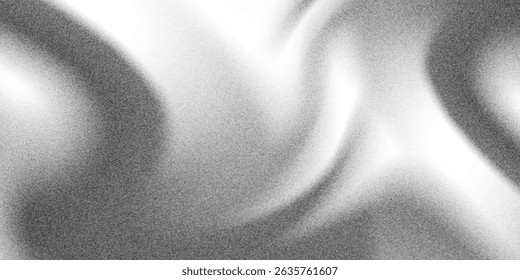 Schwarz dunkelgrau silberweiß Welle abstrakten Hintergrund für Design. Leichte Welle, wellenförmige Linie. Ombre Farbverlauf. Rauschen grob grungy Korn gebürstet Metall Metalleffekt