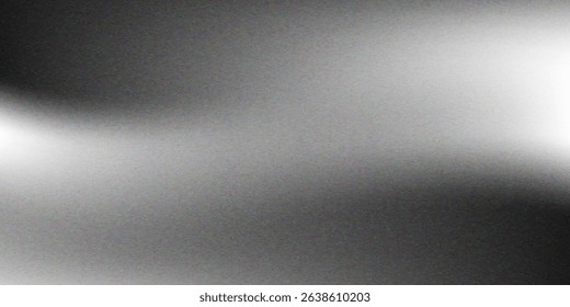 Black dark gray silver white wave abstract background for design. Light wave, wavy line. Ombre gradient. Noise rough grungy grain brushed metal metallic effect.eps10
