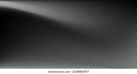 Black dark gray silver white wave abstract background for design. Light wave, wavy line. Ombre gradient. Noise rough grungy grain brushed metal metallic
