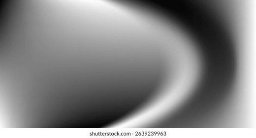 Black dark gray silver white wave abstract background for design. Light wave, wavy line. Ombre gradient. Noise rough grungy grain brushed metal metallic effect.eps10