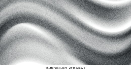 Black dark gray silver white wave abstract background for design. Light wave, wavy line. Ombre gradient. Noise rough grungy grain brushed metal metallic effec