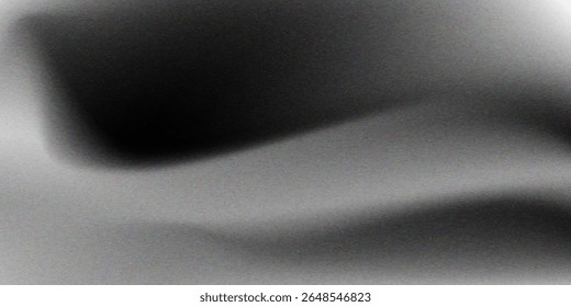 Black dark gray silver white wave abstract background for design. Light wave, wavy line. Ombre gradient. Noise rough grungy grain brushed metal metallic effect.eps10
