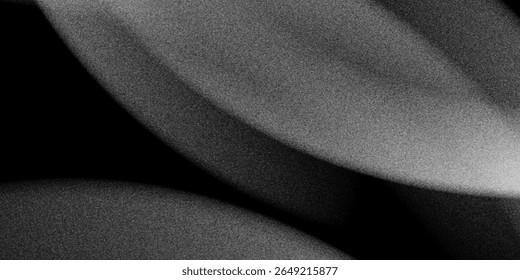 Schwarz dunkelgrau silberweiß Welle abstrakten Hintergrund für Design. Leichte Welle, wellenförmige Linie. Ombre Farbverlauf. Rauschen grob grungy Korn gebürstet Metall Metalleffekt