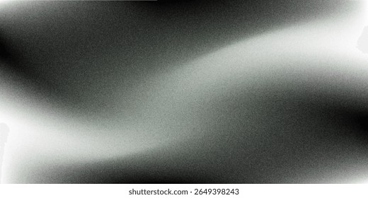 Fondo abstracto de la onda blanca de plata gris oscuro negro para el diseño. Onda ligera, línea ondulada. Gradiente de Ombre. Ruido grano áspero grungy metal cepillado