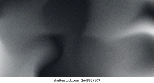 Fondo abstracto de la onda blanca de plata gris oscuro negro para el diseño. Onda ligera, línea ondulada. Gradiente de Ombre. Ruido áspero grano grungy metal cepillado efecto metálico. eps10