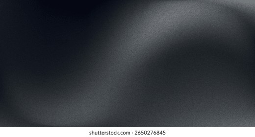 Fondo abstracto de la onda blanca de plata gris oscuro negro para el diseño. Onda ligera, línea ondulada. Gradiente de Ombre. Ruido grano áspero grungy metal cepillado metálico