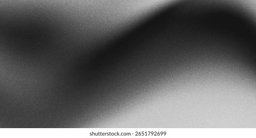 Black dark gray silver white wave abstract background, noise texture black white gradient banner poster header backdrop design