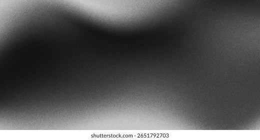 Fundo abstrato preto cinza prata onda branca, textura de ruído preto branco gradiente banner cabeçalho de cartaz design de pano de fundo