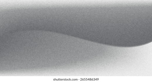 Fondo abstracto de la onda blanca de plata gris oscuro negro para el diseño. Onda ligera, línea ondulada. Gradiente de Ombre. Ruido áspero grano grungy efecto metálico cepillado.