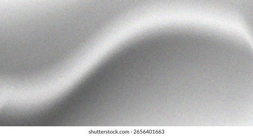 Fondo abstracto de la onda blanca de plata gris oscuro negro para el diseño. Onda ligera, línea ondulada. Gradiente de Ombre. Ruido áspero grano grungy metal cepillado efecto metálico. eps10
