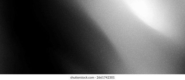 Fondo abstracto de la onda blanca de plata gris oscuro negro para el diseño. Onda ligera, línea ondulada. Gradiente de Ombre. Ruido grano áspero grungy metal cepillado metálico