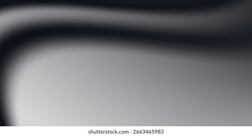 Fondo abstracto de la onda blanca de plata gris oscuro negro para el diseño. Onda ligera, línea ondulada. Gradiente de Ombre. Ruido grano áspero grungy metal cepillado metálico