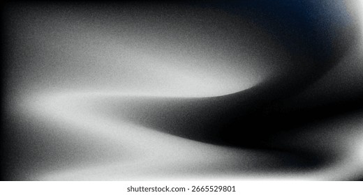 Black dark gray silver white wave abstract background for design. Light wave, wavy line. Ombre gradient. Noise rough grungy grain brushed metal metallic effect.eps10