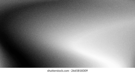 Fondo abstracto de la onda blanca de plata gris oscuro negro para el diseño. Onda ligera, línea ondulada. Gradiente de Ombre. Ruido áspero grano grungy metal cepillado efecto metálico. eps10