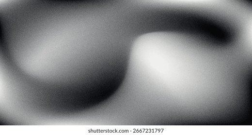 Fondo abstracto de la onda blanca de plata gris oscuro negro para el diseño. Onda ligera, línea ondulada. Gradiente de Ombre. Ruido áspero grano grungy metal cepillado efecto metálico. eps10