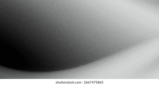 Black dark gray silver white wave abstract background for design. Light wave, wavy line. Ombre gradient. Noise rough grungy grain brushed metal metallic effect.eps10