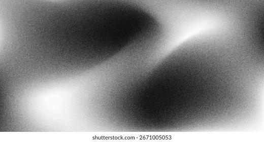 Fondo abstracto de la onda blanca de plata gris oscuro negro para el diseño. Onda ligera, línea ondulada. Gradiente de Ombre. Ruido áspero grano grungy metal cepillado efecto metálico. eps10