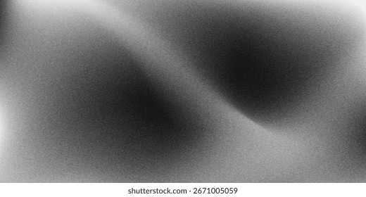 Schwarz dunkelgrau silberweiß Welle abstrakten Hintergrund für Design. Leichte Welle, wellenförmige Linie. Ombre Farbverlauf. Rauschen raue grungy Korn gebürstet Metall Metallic-Effekt.eps10