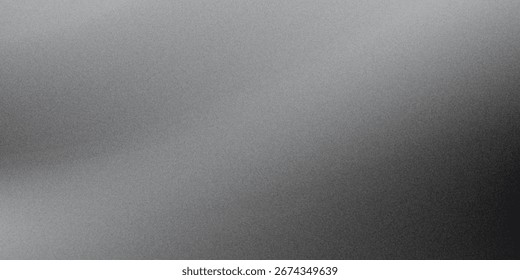 Fondo abstracto de la onda blanca de plata gris oscuro negro para el diseño. Onda ligera, línea ondulada. Gradiente de Ombre. Ruido áspero grano grungy metal cepillado efecto metálico. eps10