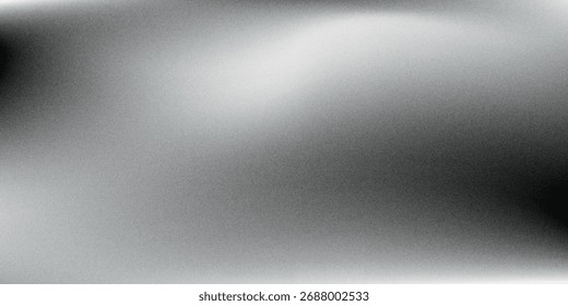 Fondo abstracto de la onda blanca de plata gris oscuro negro para el diseño. Onda ligera, línea ondulada. Gradiente de Ombre. Ruido áspero grano grungy metal cepillado efecto metálico. eps10