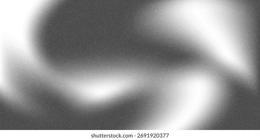 Fondo abstracto de la onda blanca de plata gris oscuro negro para el diseño. Onda ligera, línea ondulada. Gradiente de Ombre. Ruido áspero grano grungy metal cepillado efecto metálico. eps10