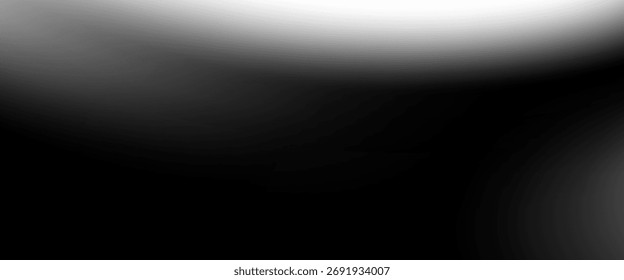 Fondo abstracto de la onda blanca de plata gris oscuro negro para el diseño. Onda ligera, línea ondulada. Gradiente de Ombre. Ruido áspero grano grungy metal cepillado efecto metálico. eps10