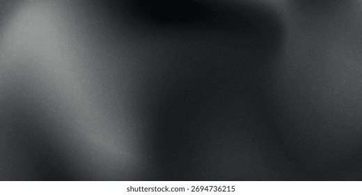 Fondo abstracto de la onda blanca de plata gris oscuro negro para el diseño. Onda ligera, línea ondulada. Gradiente de Ombre.
