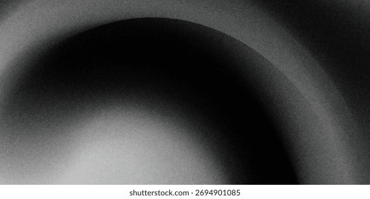 Fondo abstracto de la onda blanca de plata gris oscuro negro para el diseño. Onda ligera, línea ondulada. Gradiente de Ombre. Ruido áspero grano grungy metal cepillado efecto metálico. eps10